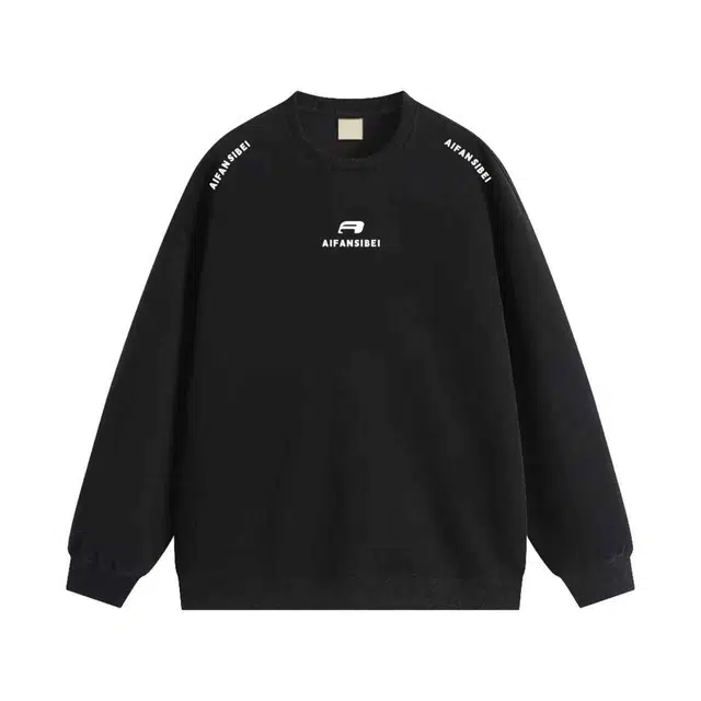 艾梵斯贝 美式复古潮流小众设计感原创字母印花高级感日常通勤百搭宽松舒适休闲时尚无性别圆领套头卫衣 男女同款