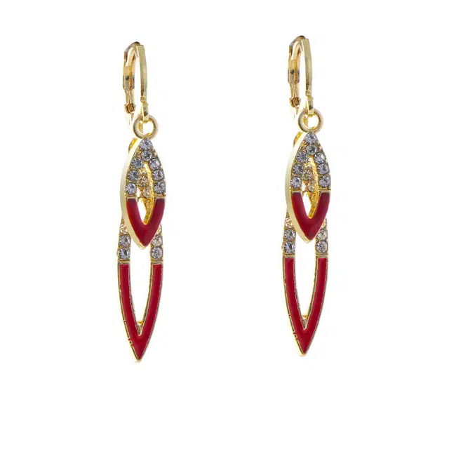 澜耀 时尚椭圆 气质轻奢小众长款 铜合金 耳环 女款