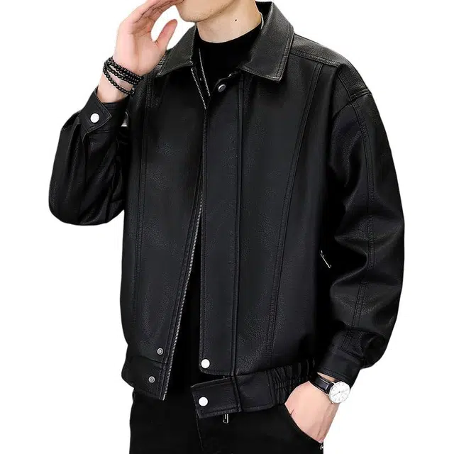 太子龍 机车服外套修身潮流骑行翻领帅气短款夹克 男款