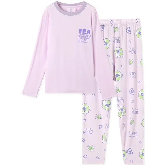 久岁伴 天丝莫代尔保暖居家打底可外穿内衣套装儿童款