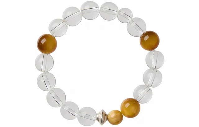 石头记 轻奢小众精致金虎眼串珠 晶体透亮纯净 清透氛围感白月光 优雅高级感 通勤百搭贵气感#好运礼盒款天然 白水晶 手串 女款