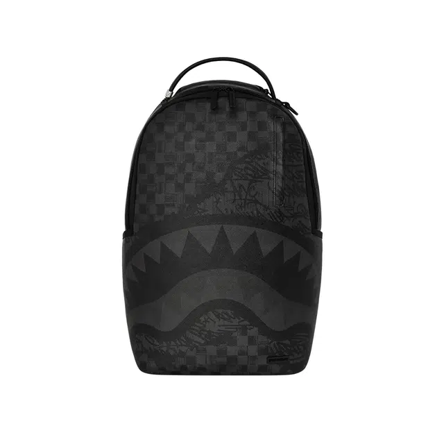 SPRAYGROUND Shark Logo Checkerboard Backpack Black Gray