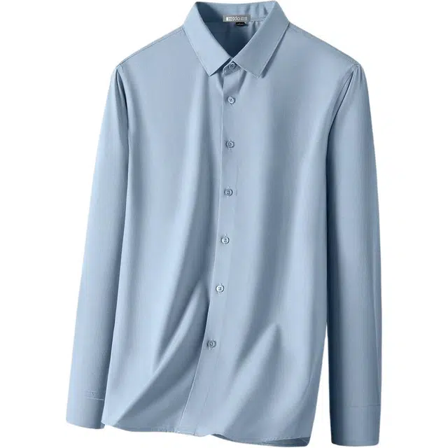 红豆 轻奢桑蚕丝柔顺莫代尔高级感衬衣商务休闲易打理长袖衬衫 男款