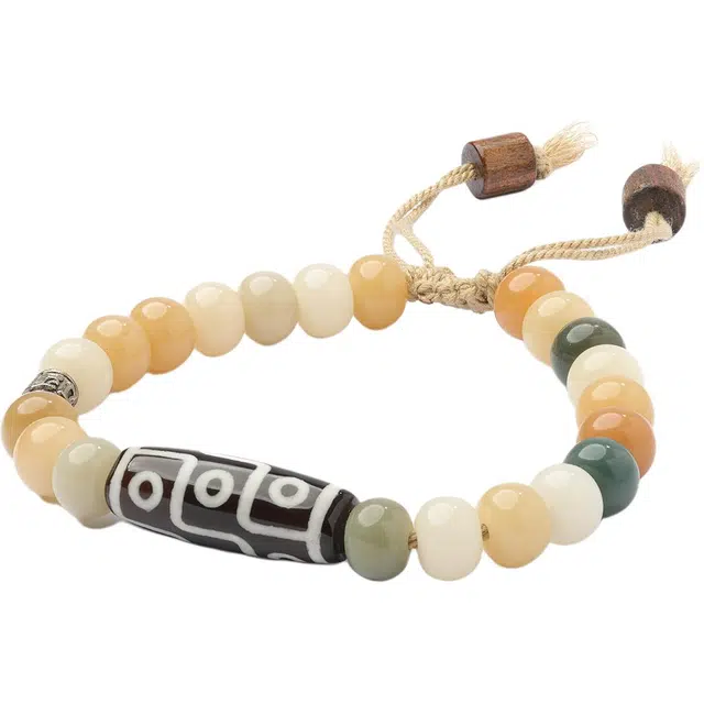 三檀小舍 国风国潮新中式 九眼天珠招财转运#好运配饰饰品文玩盘玩 菩提根 手串 男女同款情侣款