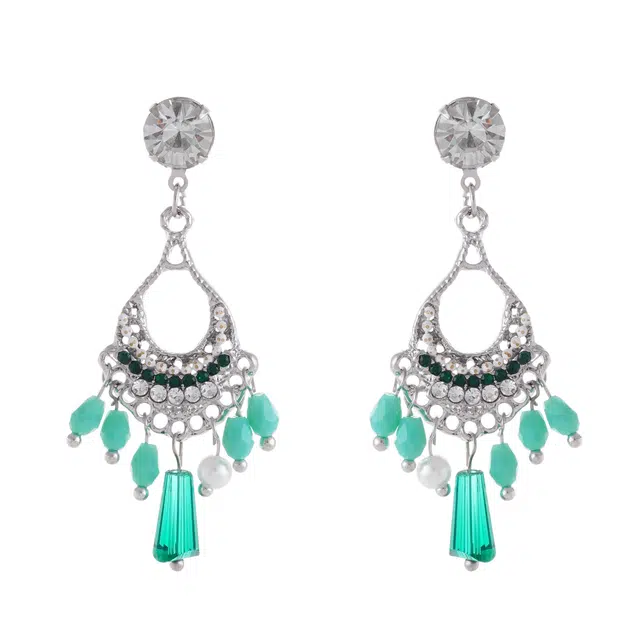 澜耀 银缕翠吟 民族风流苏 复古气质小众耳饰 铜合金 耳环 女款