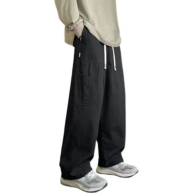太子龍 春秋季潮牌美式复古宽松简约百搭潮流垂感直筒长裤休闲裤 男款