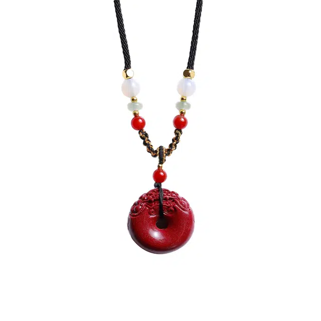 梨云暮雪 一物一证 金福鸿运貔貅平安扣 招财纳福 转运红砂高含量八方来财#好运 朱砂 吊坠 男女同款情侣款