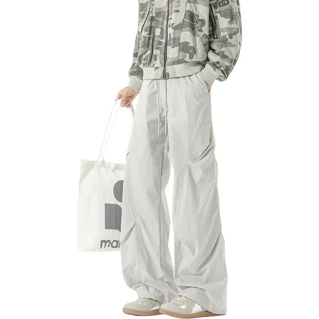 黑马漫画 速干裤男秋季美式褶皱伞兵工装裤子休闲裤 男女同款