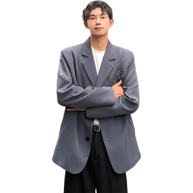 拓菲 休闲西服外套男士高级感秋冬季潮牌宽松西装 男女同款