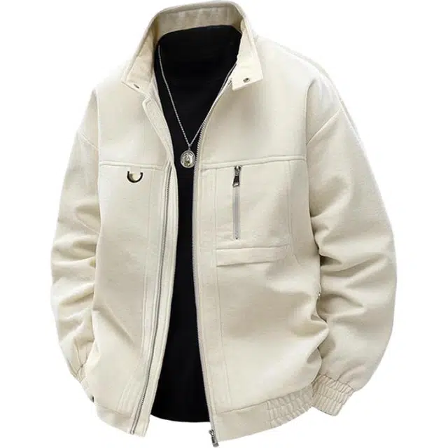 太子龍 美式纯色立领春秋季休闲痞帅上衣外套夹克 男款