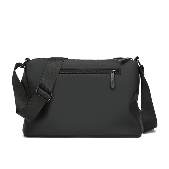 德力熊 纯色时尚轻便通勤百搭多隔层 尼龙 单肩包 男款 黑色