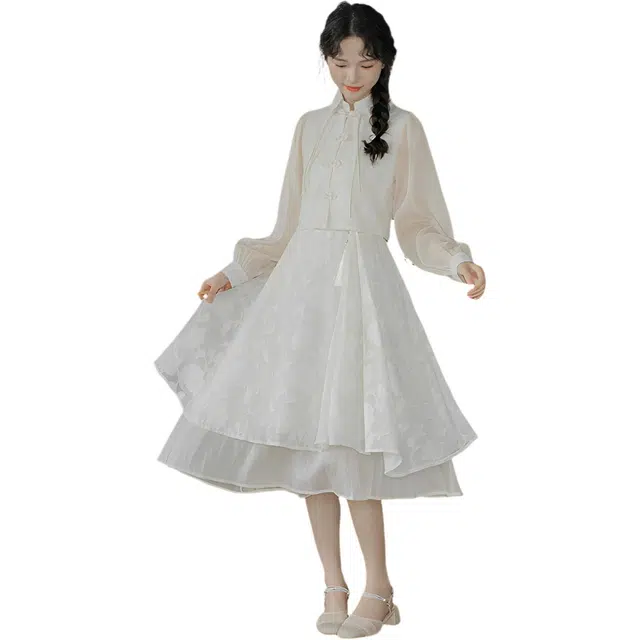 荟萃阁 百搭舒适长袖上衣潮流简约裙子裙装套装 女款