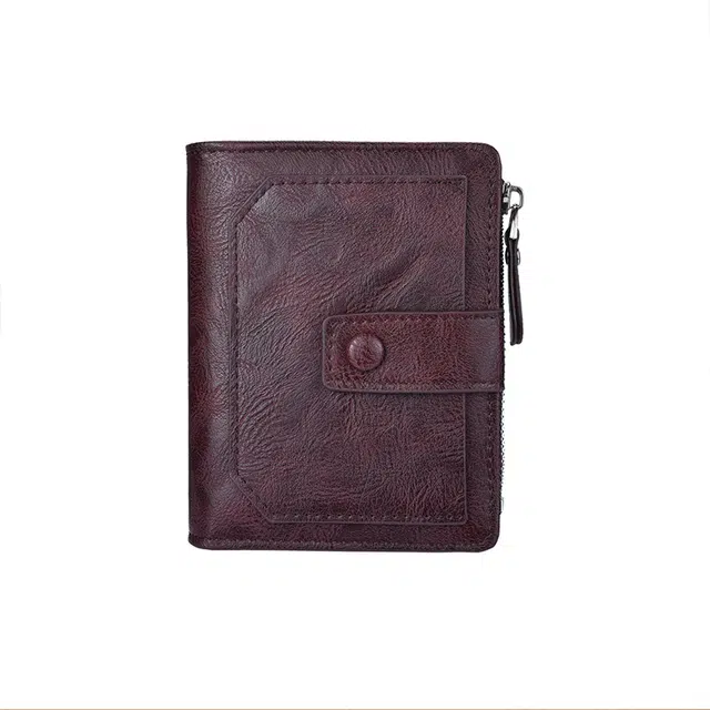 老人头 复古简约休闲百搭通勤 合成革 钱包 常规 男女同款情侣款 黑色/深咖色/浅咖色