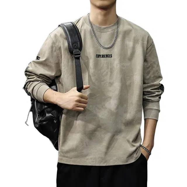 前进牛 秋冬美式休闲经典复古潮牌做旧水洗字母印花潮流高街宽松内搭卫衣 男女同款