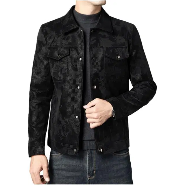 太子龍 春秋季高端轻奢翻领潮流百搭时尚夹克外套 男款