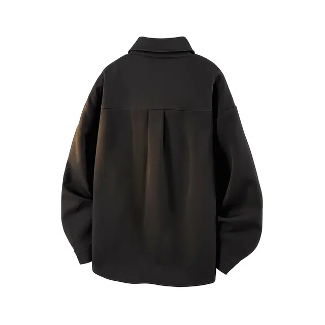 哲源 美式复古解构拼接简约基础款春秋外套潮牌百搭宽松舒适免烫叠穿日常通勤垂感慵懒长袖上衣衬衫 男女同款