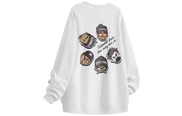 图兰朵 美式潮流街头字母印花宽松百搭重磅时尚圆领情侣卫衣 男女同款