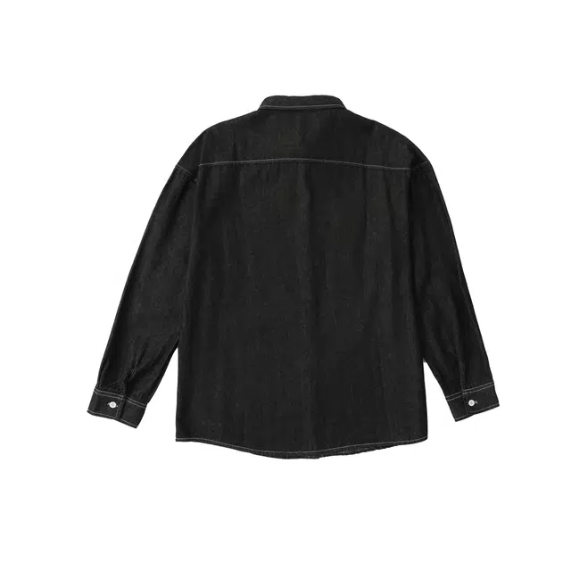 普鲁士多特蒙德 潮流美式复古痞帅牛仔衬衣男士休闲宽松舒适工装经典叠穿外套服装 上衣 衬衫 男女同款