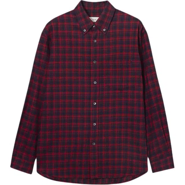 Dunst UNISEX CHECK FLANNEL SHIRT RED
