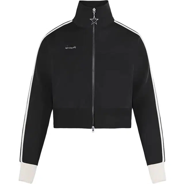 木清清 美式双拉链立领休闲百搭运动短外套女街头收腰设计感卫衣 女款