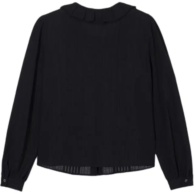 Dunst EXCLUSIVE VINTAGE RUFFLE BLOUSE BLACK