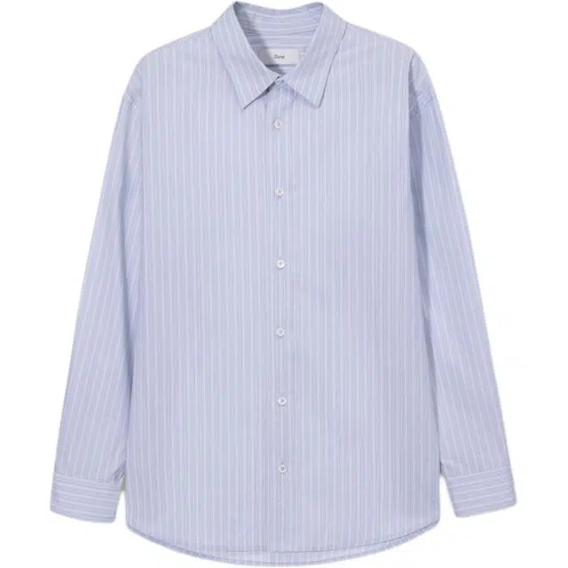 Dunst UNISEX INFORMAL SHIRT BLUE BROWN STRIPE