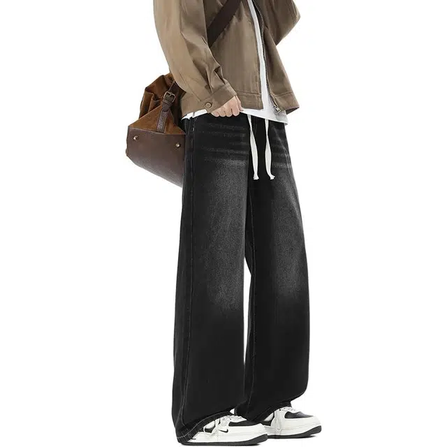 太子龍 水洗直筒休闲美式复古长裤牛仔裤 男款