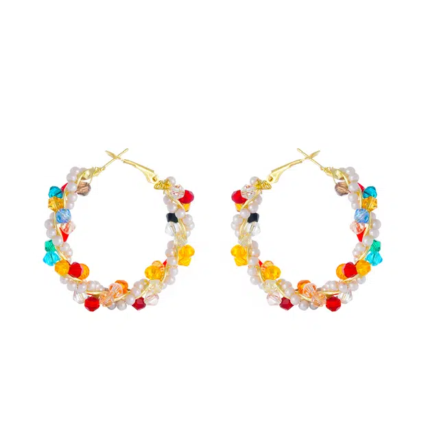 澜耀 银色日韩甜美耳圈 复古时尚素款百搭耳饰 铜合金 耳环 女款