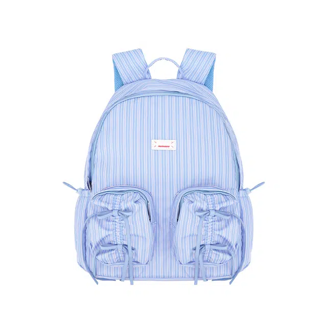 木与石 双肩包女大容量通勤轻便百搭大学生高颜值多格袋小众设计品牌潮流 尼龙 背包书包 女款 蓝色