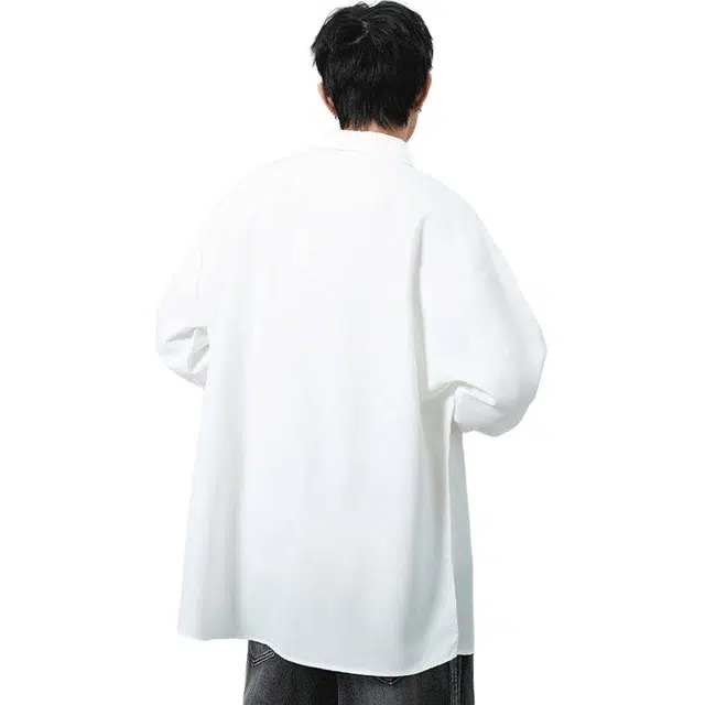 单爵 长袖男款秋季西装内搭衬衣高级感垂感衬衫 男女同款