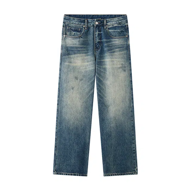 洞洞拐 设计感水洗春秋季牛仔裤 男女同款