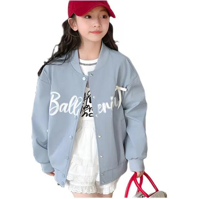 木木兔 棒球服 青春时尚女童外套  学院风宽松舒适秋季 简约百搭休闲运动 潮流洋气夹克 青少年