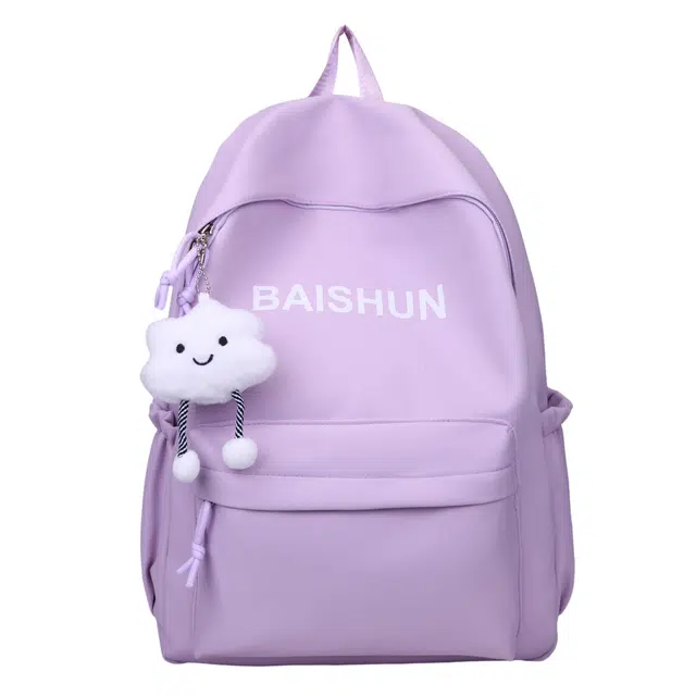 蔻蒂熊 日系韩版可爱少女日常旅行背包大容量高颜值初高中学生书包 尼龙布 双肩包 常规 青少年 黑色/粉红色/紫色/黄色/卡其色/蓝色