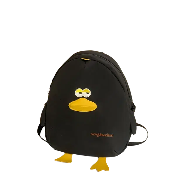 绿野客 呆萌可爱小黄鸭卡通  少女心 学生校园百搭 大容量 收纳大号书包  尼龙 双肩包
