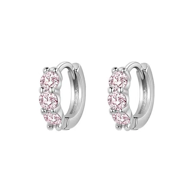 清脆小溪 浪漫优雅气质高级耳饰轻奢创意时尚闪钻镶钻森系清新甜美精致百搭 合金 耳环 女款