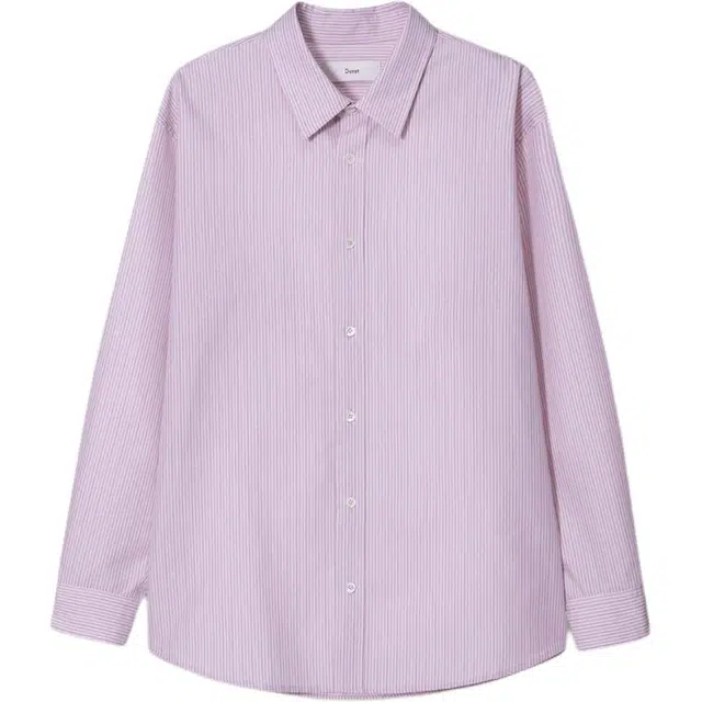 Dunst UNISEX INFORMAL SHIRT SOFT PINK STRIPE