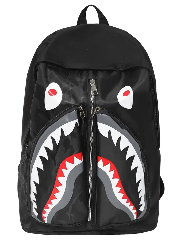 绿野客 鲨鱼书包 男女学生 户外运动旅行旅游休闲时尚  涤纶  双肩包