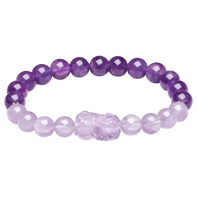 【学业上岸 事业高升】 世纪缘珠宝 招财貔貅九紫离火能量守护智慧之石八方来财手链#好运温柔小众百搭显白天然 紫水晶 手串 女款