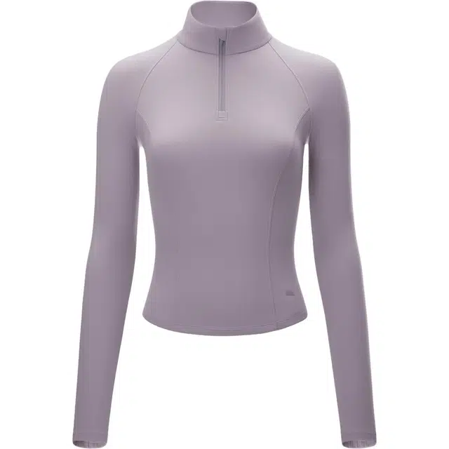 蕉下 户外运动速干上衣修身长袖百搭柔软休闲防干燥半拉链条纹款塑身衣 女款