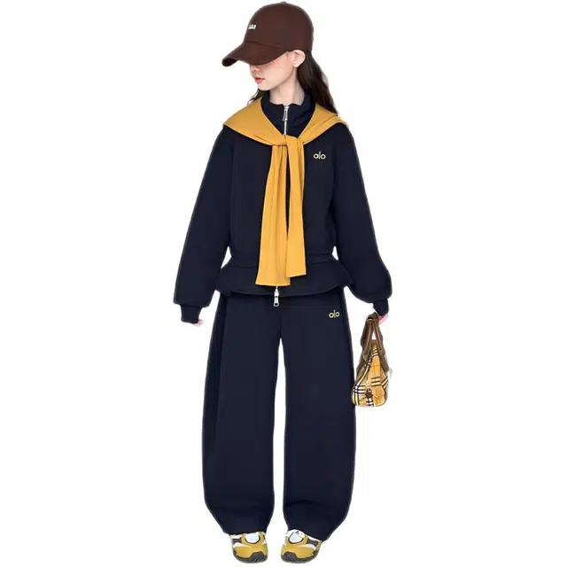 天才小熊休闲运动套装 女童春秋季披肩弯刀裤大童潮牌小孩衣服 小女孩短袖洋气时髦 舒适帅气轻便