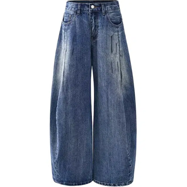 拾个壹先生 美式高街阔腿休闲百搭水洗痞帅牛仔裤 男女同款