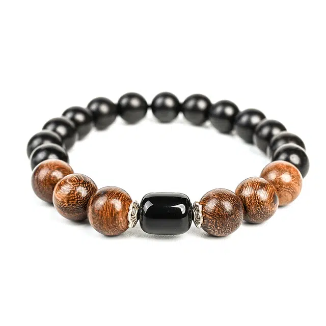 天纵 中式复古小众古韵设计感  福运连绵 纳福平安 助财运事业运  简约时尚好运平安念珠 日常通勤百搭 黑檀 手串 男女同款情侣款