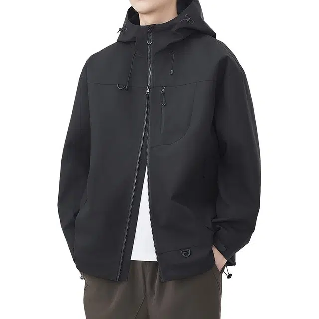 太子龍 纯色连帽宽松百搭时尚夹克 男女同款