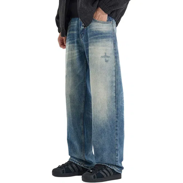 洞洞拐 设计感水洗春秋季牛仔裤 男女同款