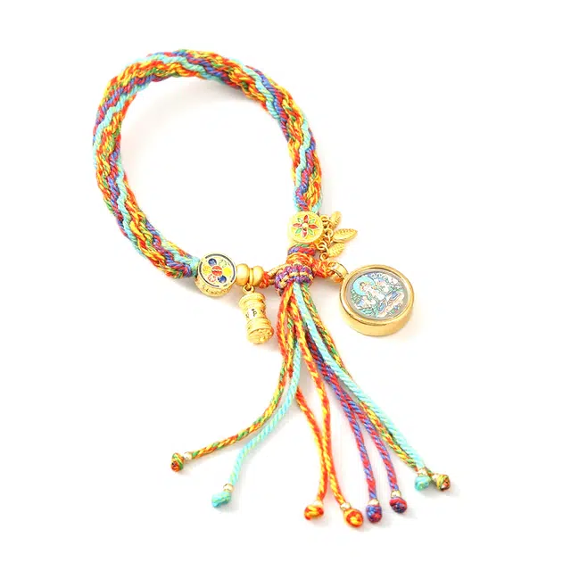 檀纳 【招财转运丨流通处代请】新中式藏式彩色手饰 平安喜乐前程似锦考试上岸#好运 合金 手链 男女同款情侣款