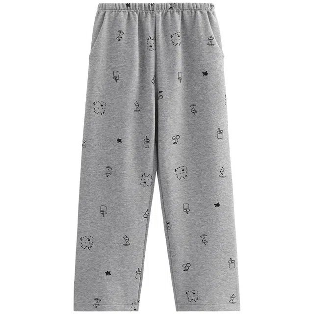 芬腾 女春秋季纯棉卡通休闲长裤舒适宽松可外穿家居裤单裤睡裤 女款