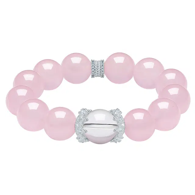 【旺桃花 招财】 世纪缘珠宝 粉樱之恋甜蜜爱恋小众设计款正缘做个富婆四季发财#好运 粉水晶 手串 女款