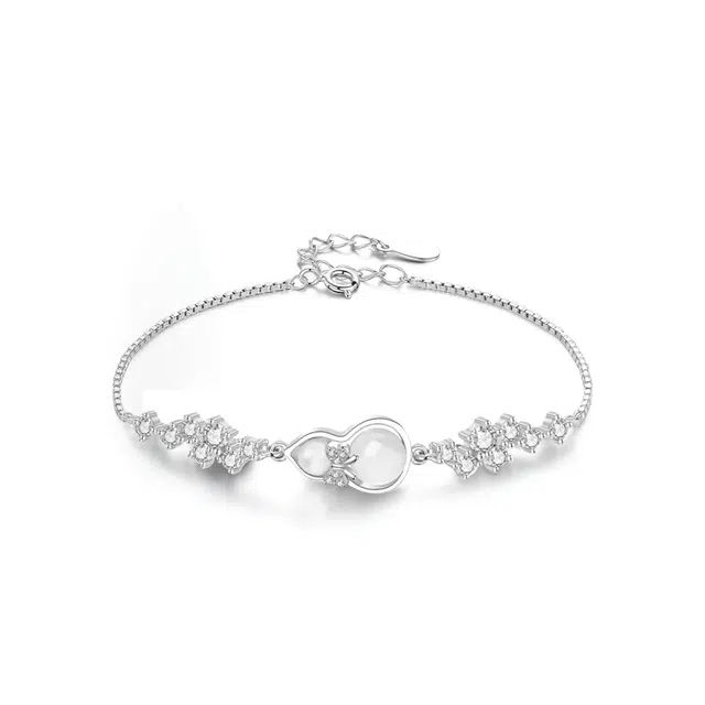 【S999足银纯银 福禄好运】 七好美银 蝴蝶结葫芦 创意时尚经典小众国潮 轻奢精致简约 个性潮流百搭 玉髓 手链 女款