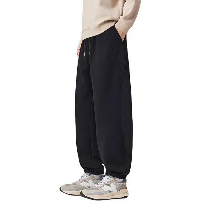 协协乐 高街机能风针织卫裤美式复古春秋季宽松哈伦束脚九分青少年痞帅百搭运动长裤休闲裤 男款