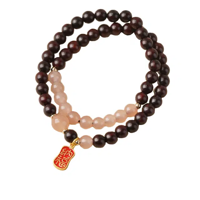 鶄鲤 新中式招财纳福文玩叠戴 紫檀属 手串 男女同款情侣款